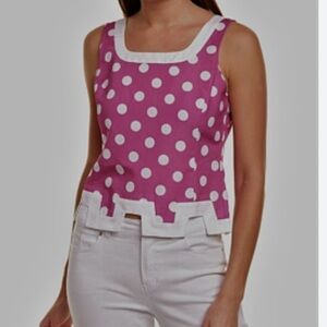 Tyler Boe, Polka Dot Sleeveless Top in excellent condition, size 10
